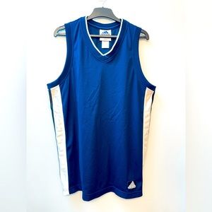 Adidas Basketball Jersey Vented Blue/White Stripes Loose Fit Men’s Medium #1